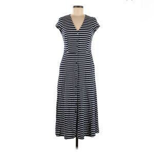 Boden Navy and White Striped Midi Dress
